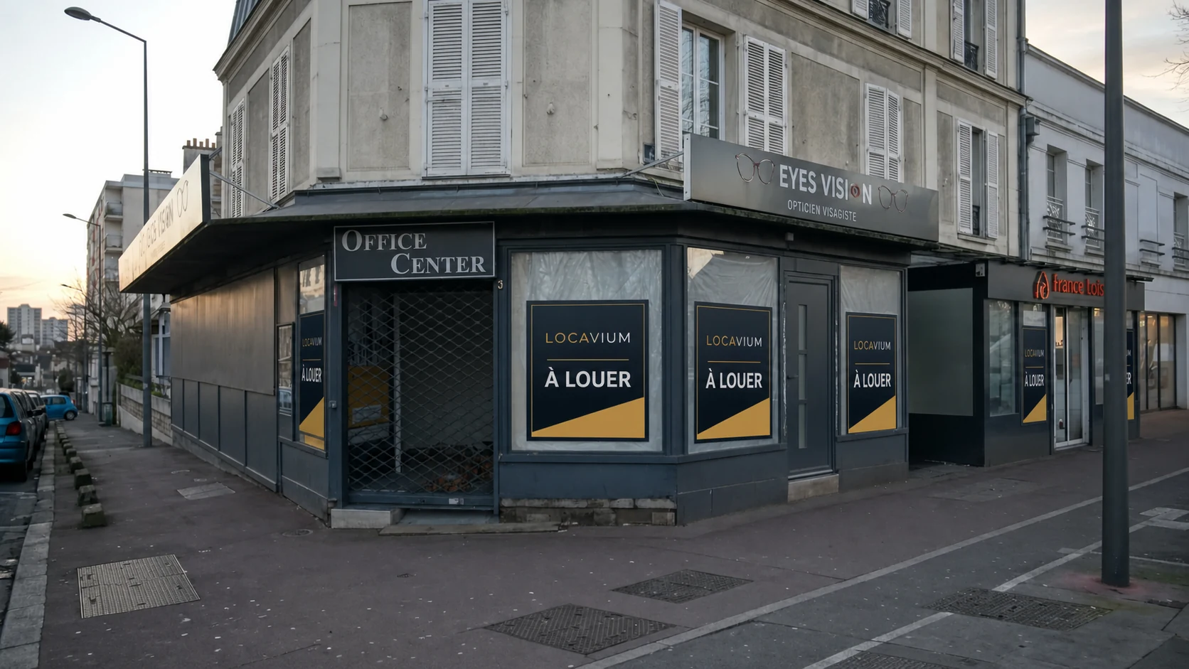 Facade d angle du local commercial a Creteil