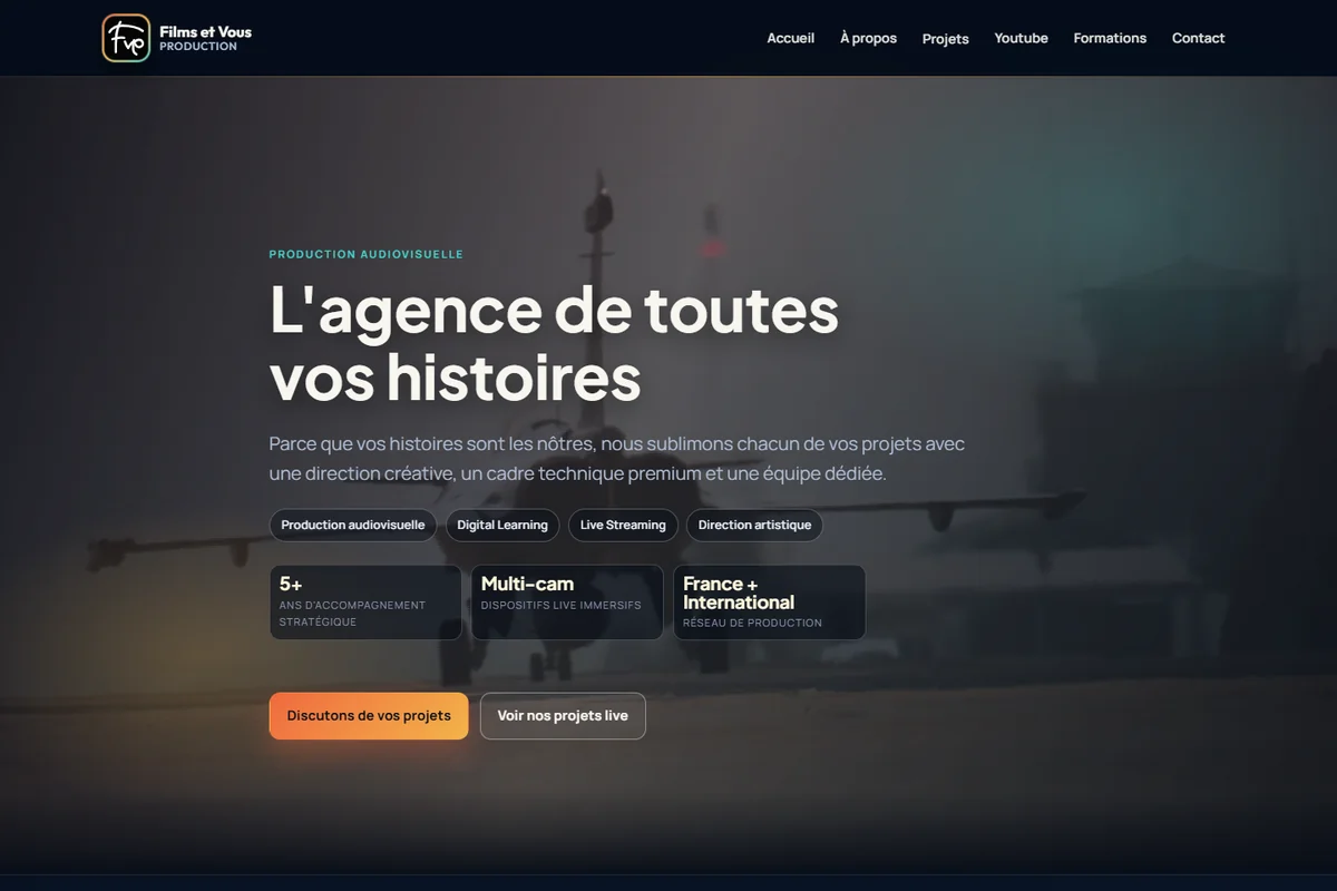 Capture du site Films et Vous Production